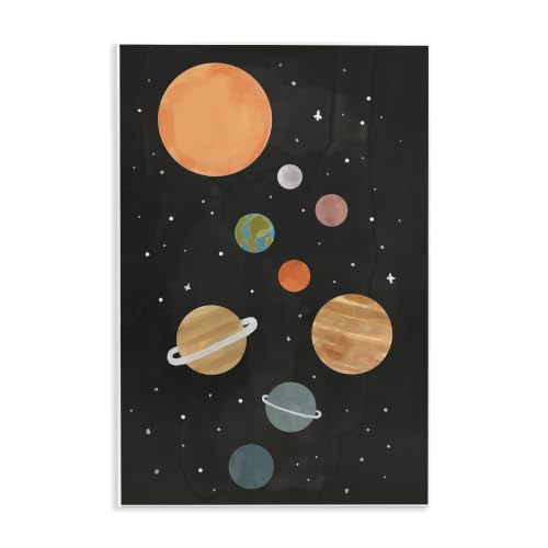 Solar System Planets Sky, 10 x 15 Inch Mounted Print on Wall Plaque