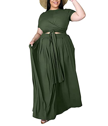Ophestin Womens Plus Size 2 Piece Dress Outfits...