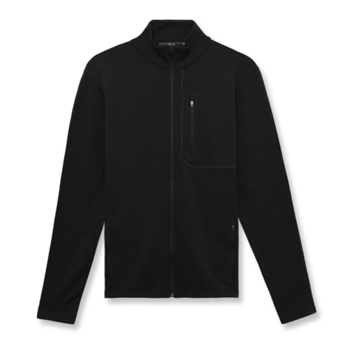 IBEX Merino Wool Shak Zip-up Jacket for Men | Warm, Breathable & Durable Outerwear for Outdoor Adventures | Perfect for Hiking, Camping, Running & Travel | Black (X-Large)