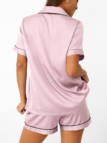 Image of LILLUSORY 4Pcs Women Silk Pajama Set Summer 2025 Satin Pjs 2 Piece Suit Lounge Scrunchies Lady Sleepwear Matching Clothing