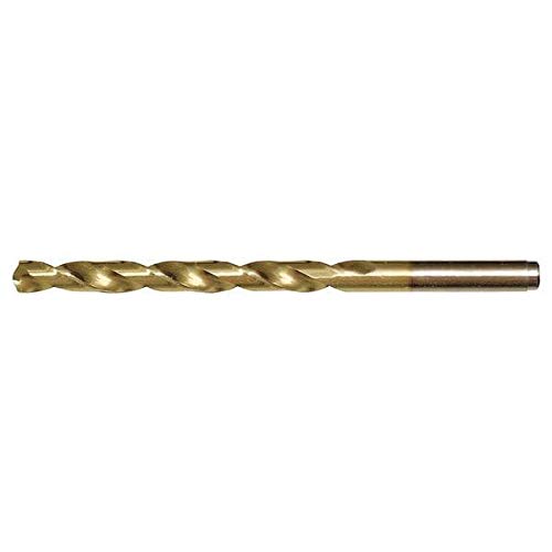 Jobber Drill Bit, Spiral, TiN, 21/64" Dia.