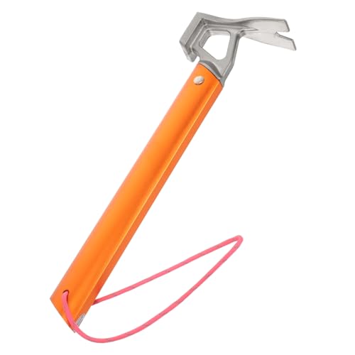 HOLIDYOYO 1Pc Skid Handle Camping Hammer with Embedded Steel Head Multi Purpose Claw Tool for Tent Pegs Outdoor Fixing Shock Absorbing Grip Durable and Non Slip Design