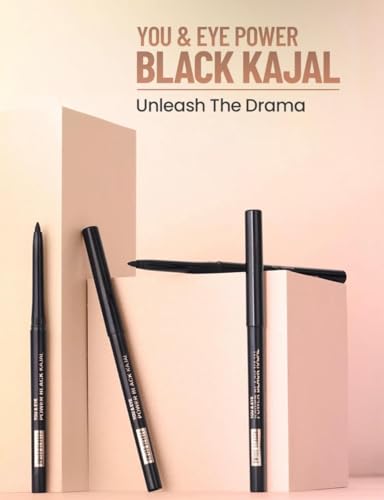 Image of Waterproof Smudge Proof Deep Black Kajal Pencil Pack of 2 for Women