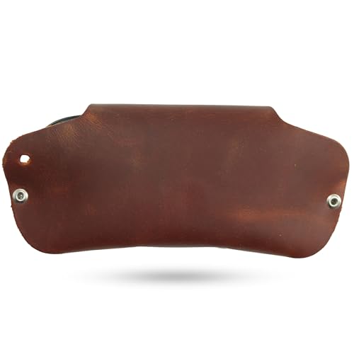 Image of Toprank Leather Eyeglass Case - Handmade Slim Sunglasses Holder, Genuine and Universal Fit for Men and Women