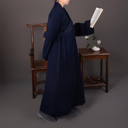 Unisex Traditional Buddhist Monk Robe Autumn Winter Warm Comfortable Double-sided Velvet Taoist Robe2