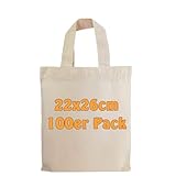 Cottonbagjoe Stoffbeutel zum Bemalen 22x26 cm – Apothekertasche aus 100% Baumwolle (140 g/m²),...