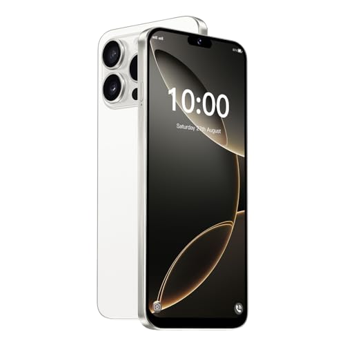 PrzTIk Teléfono Móvil 4G, Pantalla HD 6.3', 3GB+32GB (Ampliable a 256GB), Android 12, Dual SIM, Reconocimiento Facial, Batería 4500mAh, GPS/WiFi/OTG (P16Ps-White)