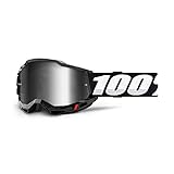 100% Accuri 2 Goggle, Erwachsene, Schwarz mit Spiegel Silber Linse
