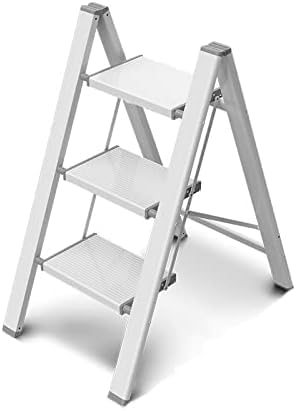 Uchrang 3 Step Ladder, Folding Step Stool w/Wide Anti-Slip Pedal, Multiuse Lightweight Portable Stepladder 150 lbs Capacity, Stool Ladder for Home Kitchen Office