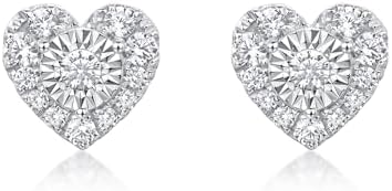 SYTAEHI®Lab Grown Diamond Stud Earrings for Women, 925 Sterling Silver Studs, Crystal Clear Stone, Round Cut 4 Prong Push Back,Sustainable Jewelry Gift