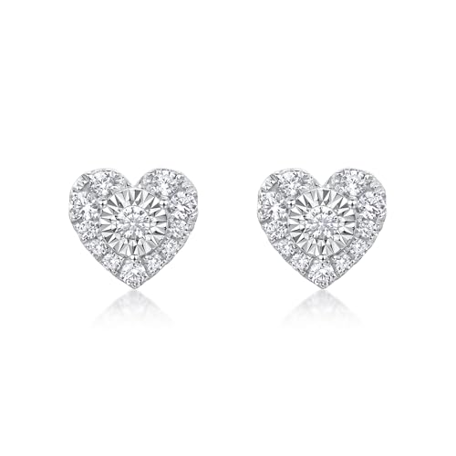 SYTAEHI®Lab Grown Diamond Stud Earrings for Women, 925 Sterling Silver Studs, Crystal Clear Stone, Round Cut 4 Prong Push Back,Sustainable Jewelry Gift