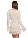 YiJIAP Women Knit Sweater Dress Long Sleeve Knitted Dress,Fashionable Autumn,Spring,Vacation(Medium) Beige
