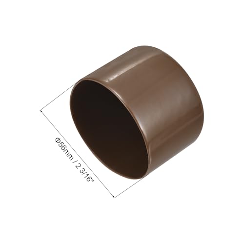 Image of uxcell 4pcs Rubber End Caps 56mm(2 3 /16 inch) ID Vinyl Round Tube Bolt Cap Cover Screw Thread Protectors Brown, 40mm Height