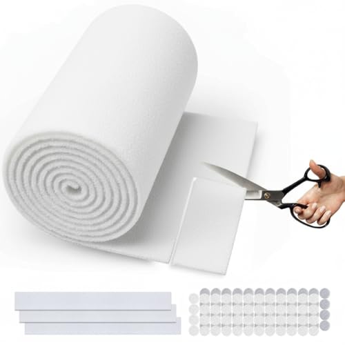 Air Vent Filter White 12X120 Cut to Size Air Filter Roll (80 + Filters) Electrostatic Vent Filter Material for Home Floor Ceiling Grilles HVAC Vent Compression Packing (Thickness: 0.2 In)