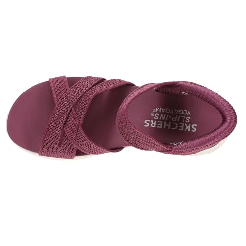 Skechers Skechers Women's ULTRA FLEX 3.0 SANDAL - FOREVER BETTER Hands Free Slip-ins, Knit cross strap sandal, Raspberry, 10M