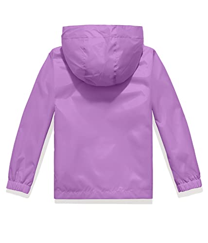 Image of Boys Girls Rain Jackets Lightweight Waterproof Hooded Raincoat Lined Windbreakers for Kids