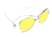 WebDeals - Oval Round Retro Sunglasses Color Tint Smoke Lenses Clout Goggles (Clear, Yellow)