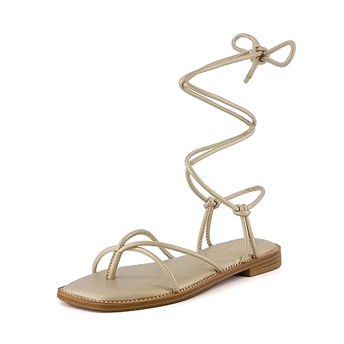 CUSHIONAIRE Women's Virtue lace up sandal +Memory Foam, Wide Widths Available