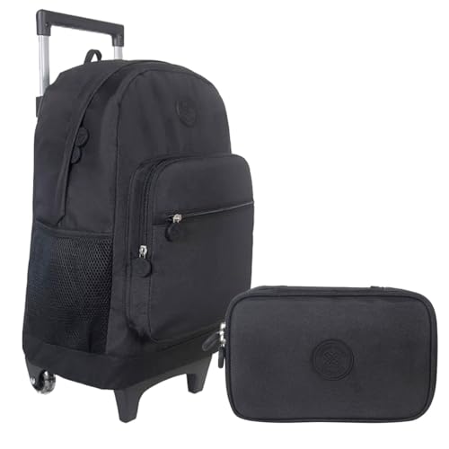 Genérico, Kit Mochila Rodinha Preto College Estojo Box Grande Xeryus