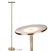 Brightech Sky LED Floor lamp for Living Rooms & Offices -Torchiere Super Bright , Dimmable, Tall Standing Lamp for Bedroom Reading - Gold Brass