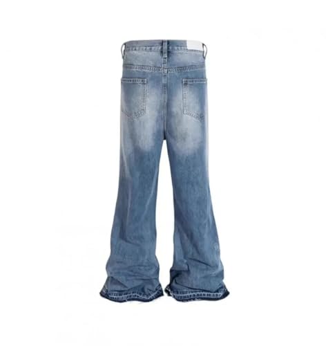 Men's Denim Pants High Street Style Distressed High Waist Straight Leg Clean Fit Long Pants2