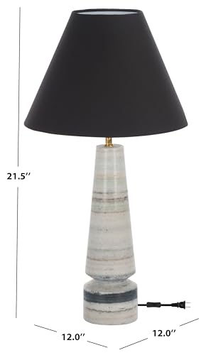 Lámpara de mesa SAFAVIEH Jules Blanco y Negro 22 pulg miniatura 4