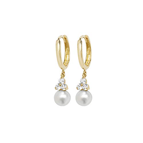 Boucles d'oreilles or 375 perle d'eau douce WJS20322, cadeau idéal d'anniversaire