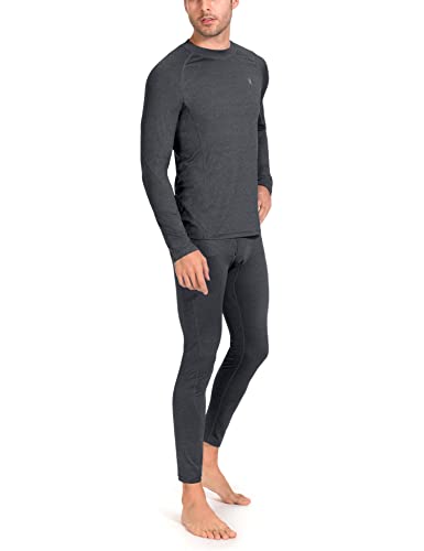Little Donkey Andy Men's Thermal Underwear Set Performance Base Layer Wicking Active Long Johns Top & Bottom with Fly2