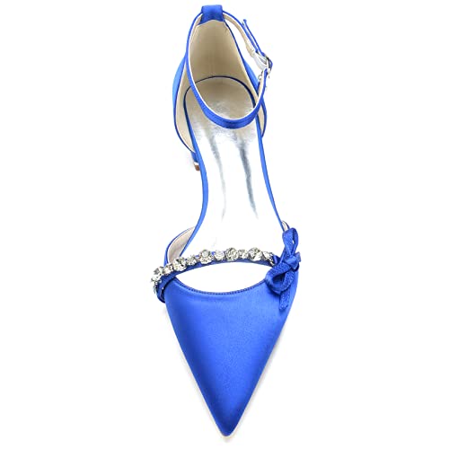 Satin Crystal Wedding Bride Comfortable Satin White Wedding Shoes Low Heels Ankle Strap Bridal Flats Evening Prom Party Dress Shoes4