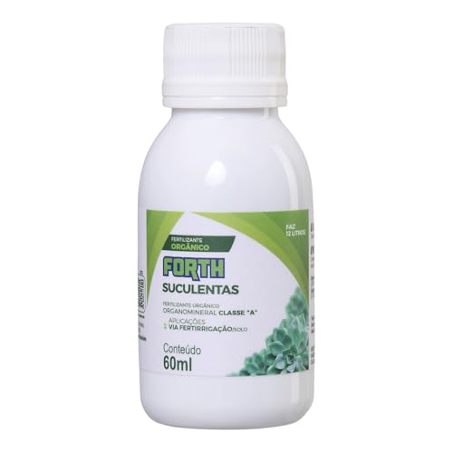 Forth Suculentas, Fertilizante, Foliar, Fertirrigação, NPK + Micronutrientes, Líquido, Orgânico, Concentrado, Nutrição Balanceada, 60ml