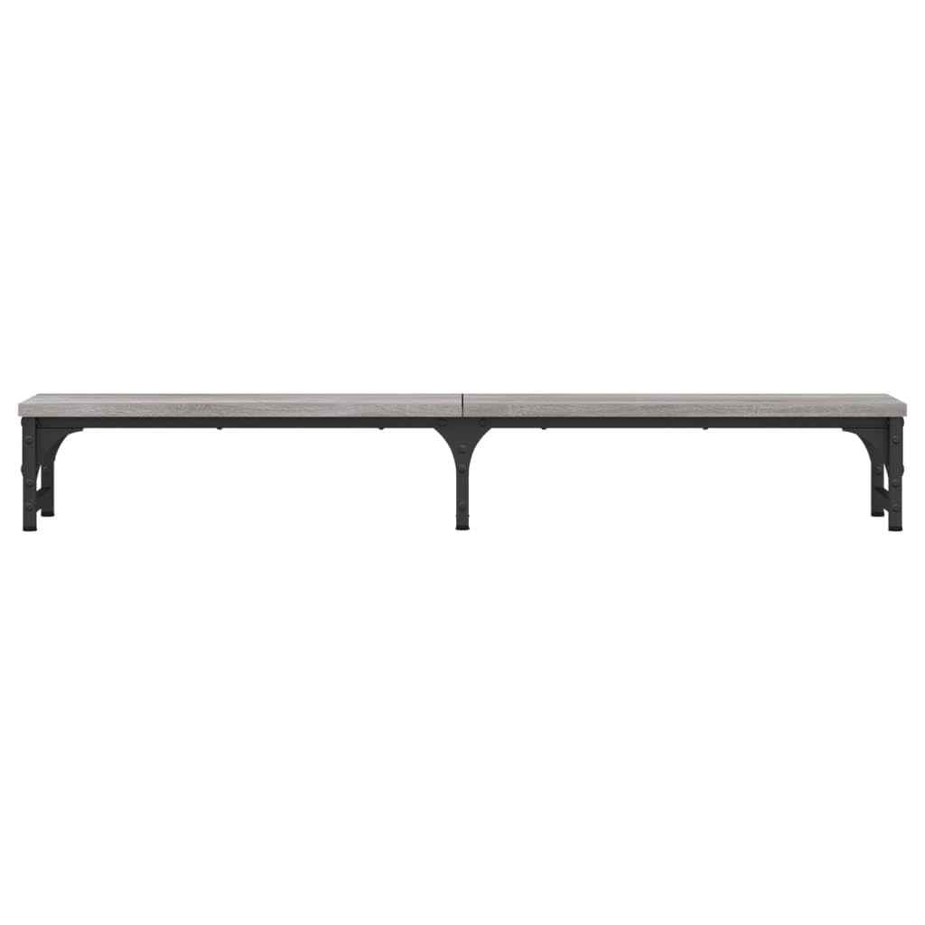 Supporto per monitor grigio Sonoma in legno e metallo, 105 x 23 x 15,5 cm, per scrivania per computer, scrivania, tavolo per laptop, home office e altezza ergonomica dello schermo