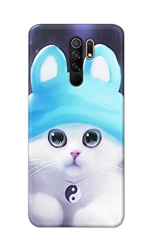 Image of Chinese Cutie Kitten Cat Big Eyes Lovely Girl Ears Hard Back Case Cover for Redmi 9 Prime /Poco M2 / Poco M2 Reloaded Back Cover -(J5) VNS2221