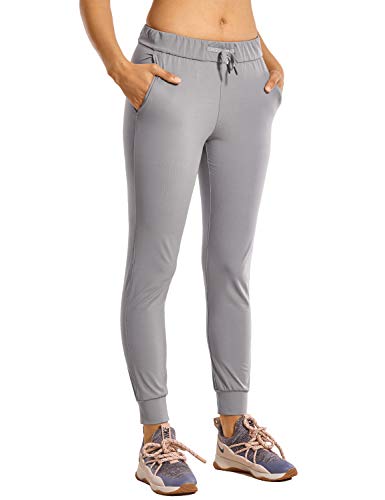 CRZ YOGA Women's Stretch Drawstring Jogger Fitted Cuffed Sweatpants with Pockets Casual Travel