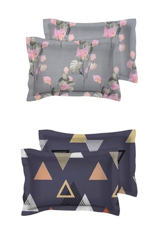 VAS COLLECTIONS® 105 TC Premium Cotton King Size Printed Design Pillow Cover - 20