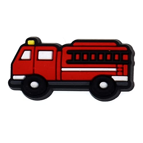 10pcs Fire Control Theme Shoe Charms Decoration PVC Cute Fire Hat Fireman's Saxe Hydrant Extinguisher Fire Truck Different Shapes PVC for Shoe Ornaments Clog Sandals Men Women Gifts