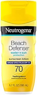 Neutrogena Beach Defense Water Resistant Sunscreen Body Lotion with Broad Spectrum SPF 70, Oil-Free and Fast-Absorbing, 6.7 oz