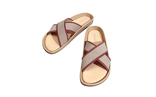 Image of Neeman's Cross Knit Sandal for Women| Comfortable and Light Weight | Stylish and Fashionable | Flexible, Durable Soft Cushioned Chappal for Women | Trendy Everday Comfort Slides