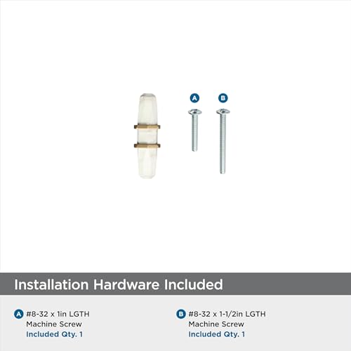 Image of Amerock | Cabinet Knob | Marble White /Golden Champagne | 2-1 /2 inch (64 mm) Length | Carrione | 1 Pack | Drawer Knob | Cabinet Hardware | Durable Zinc drawer knob and cabinet hardware, ideal for kitchen cabinets, bathroom vanities, dressers, and furniture