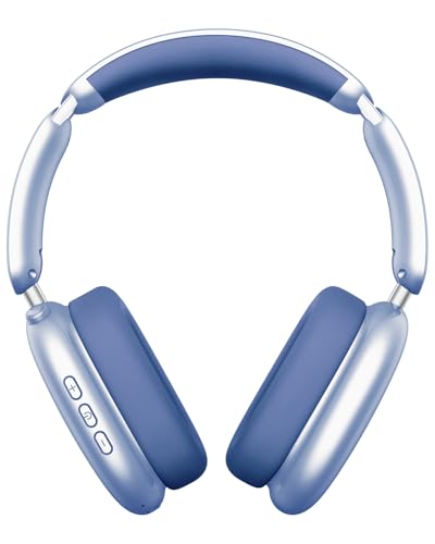 Image of Wentronic Y02 Active Noise Cancelling Headphones, Wireless Over-Ear Bluetooth 5.4 Headphones with Microphone, 60H Playtime, Hi-Res Audio, Big Bass, Foldable Lightweight for Travel Home Office, Blue