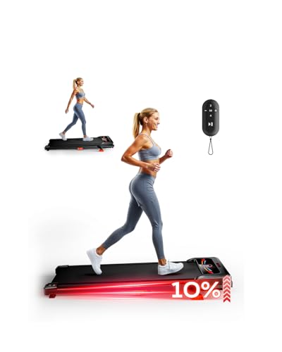 Image of Walking Pad, Treadmill with Incline, 10% Under Desk Treadmill, EAGLOG 2.5HP Portable Treadmills for Home Small Women, Running Machine with Remote Control, 330lbs Capacity