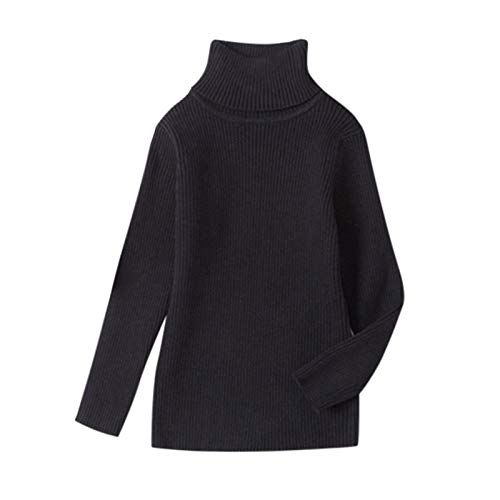 Toddler Boys Girls Turtleneck Sweaters Baby Ribbed Solid Knit Sweater Warm Long Sleeve Pullover Sweatshirt