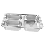 ULTECHNOVO Edelstahl Teller mit Fächern Kompakter Langlebiger Snack und Essensbehälter für Kleinkinder für Schule Picknick Camping Fördert Selbstständiges und Einfache Wiederverwendbar