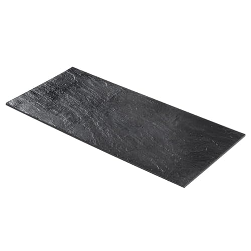 Restaurantware RWP0158B 16 X 7 Inch Serving Plates 25 Rectangle Charcuterie Boards - Premium Mimics The Look Of Slate Black Plastic Serving Platters Serve Appetizers Or Desserts thumb #1