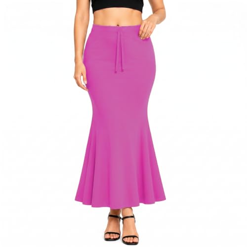 Image of Mogsa Women's Saree Shapewear Petticoat, Stretchable Lycra Fishcut Shaper Tummy Control Slim Fit with Drawstring, Comfortable Saree Shaper Skirt