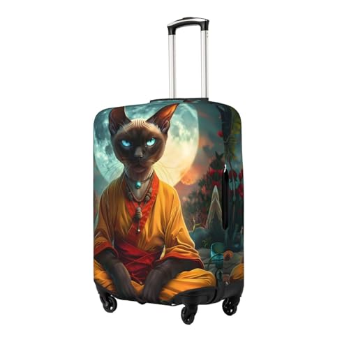 Moonlit Hairless Cat Monk Luggage Cover Protector Anti-Scratch Washable Fits 18-32 Inch Luggage-X-Large2