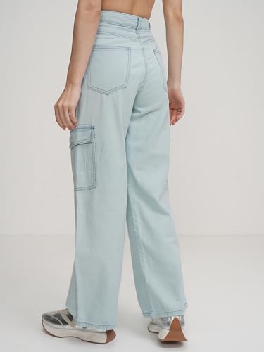 Image of Tokyo Talkies Women Cargo Jeans | Straight fit