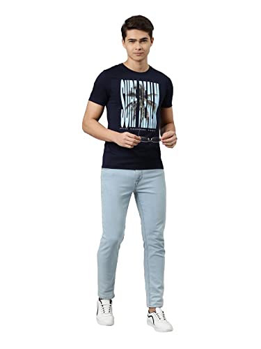 Image of Dixcy Scott Mens Typography Print Regular Fit Round Neck Cotton Tshirt (Pack of 1)