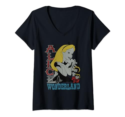 T-shirt Alice aux Pays des Merveilles col V coupe rétro fleurie vintage et féminine