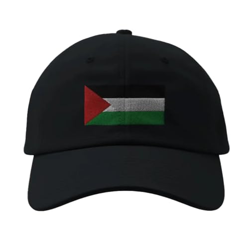 Casquette Drapeau de la Palestine Noir en coton réglable pour homme et femme