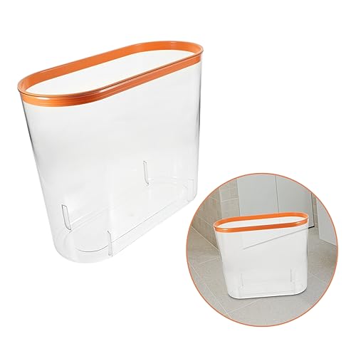 Basurero compacto rectangular transparente para baño miniatura 3